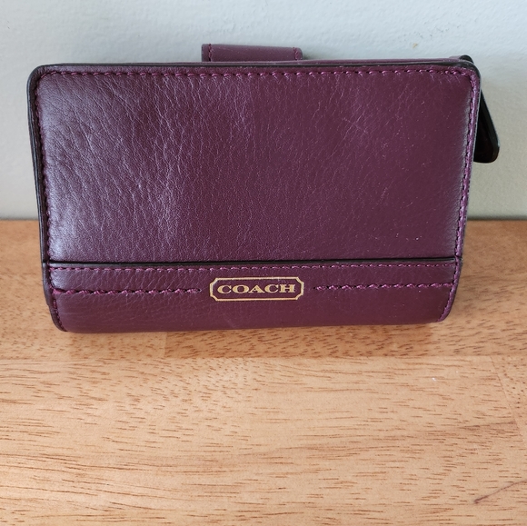 Coach Handbags - Coach Medium Corner Zip Wallet in Smooth Burgundy Maroon Leather
